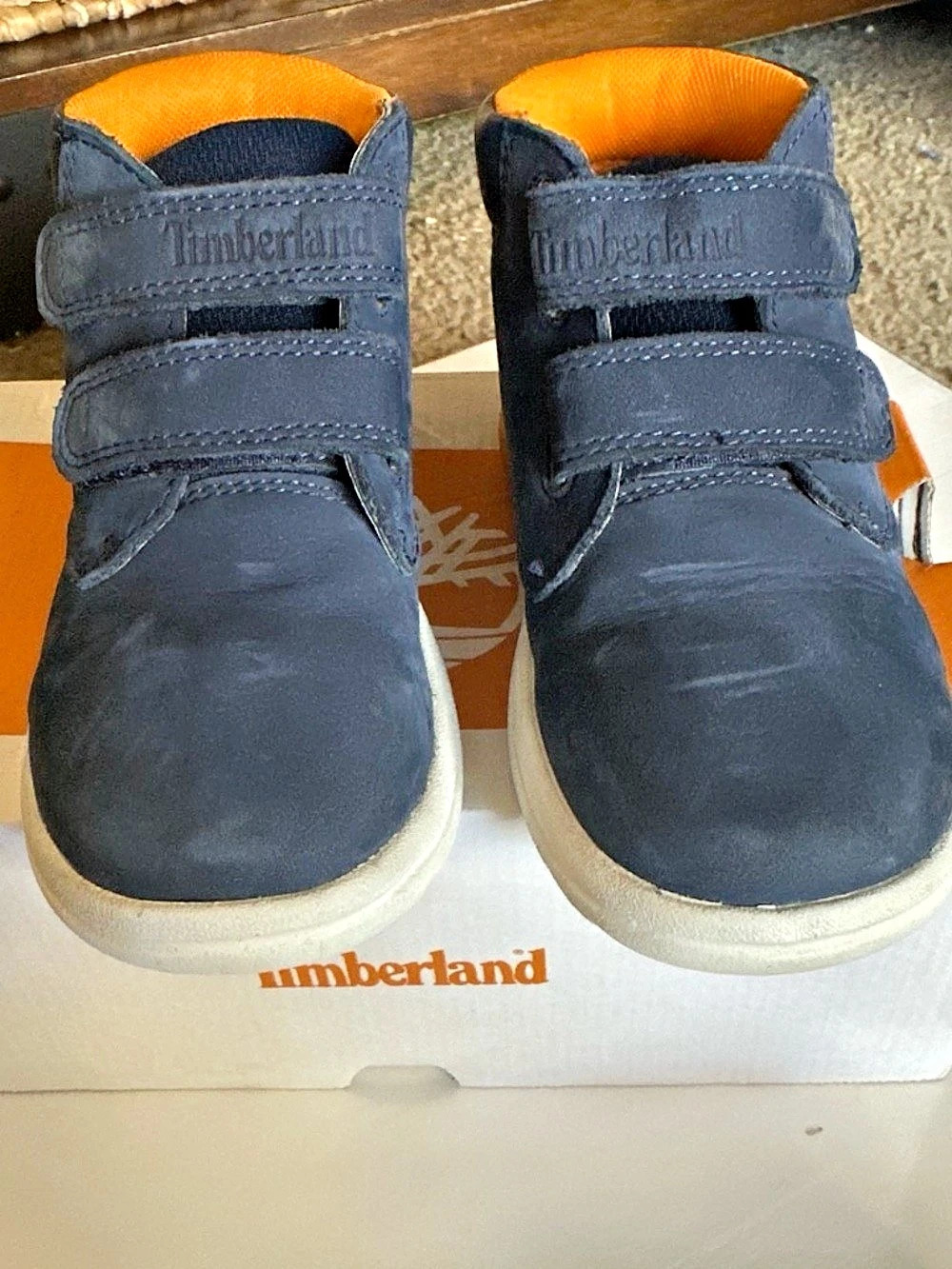Timberland Toddler Tracks Hook and Loop Boot Blue & Orange Size 10 Like New